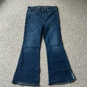 American Eagle super high rise flare jean